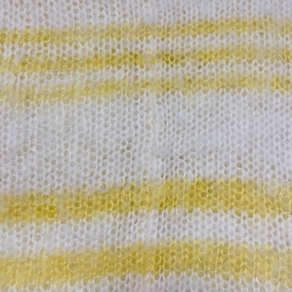 Wooden Ships Anthropologie Poncho Sweater Mohair Wool Blend Yellow Stripes S M - Picture 5 of 12